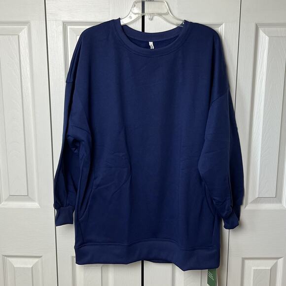 Halara Sweatshirt Womens Large Crewneck Pullover Fleece Long Sleeve Pockets - Picture 1 of 12
